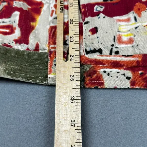 Units Woman Jacket 2X Abstract Print Button Front Long Sleeve Boxy Cotton Coat - Picture 9 of 15